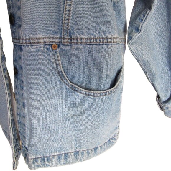 Vintage 90s Woman's Levis Longer Denim Jean Jacket Made in USA, SZ Medium - Picture 5 of 10